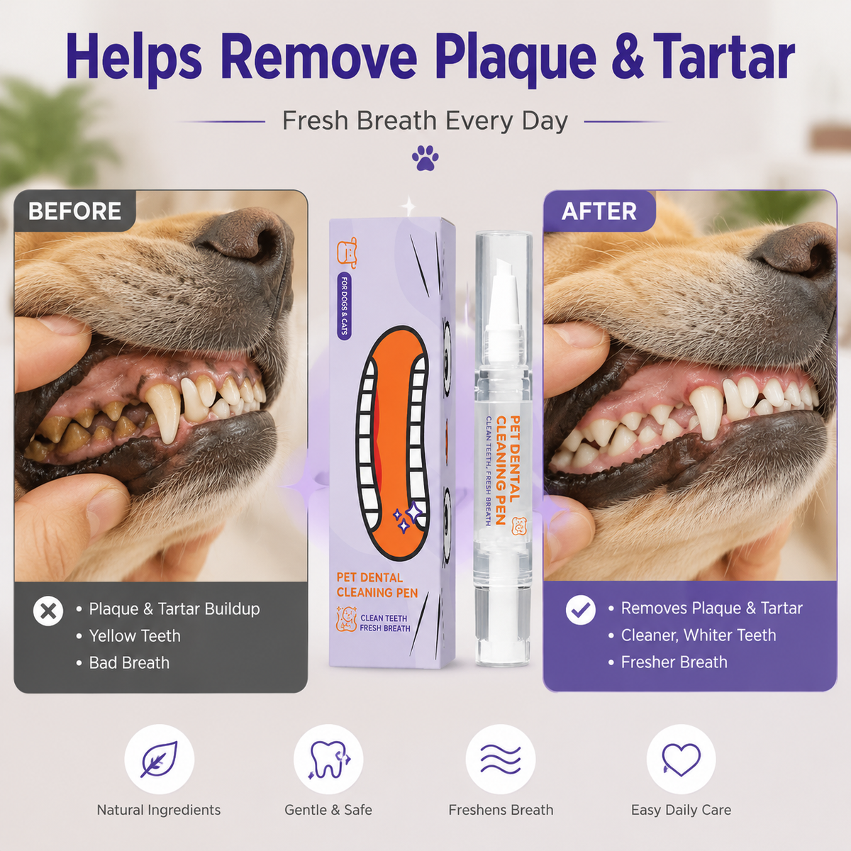 Pet teeth cleaning pen